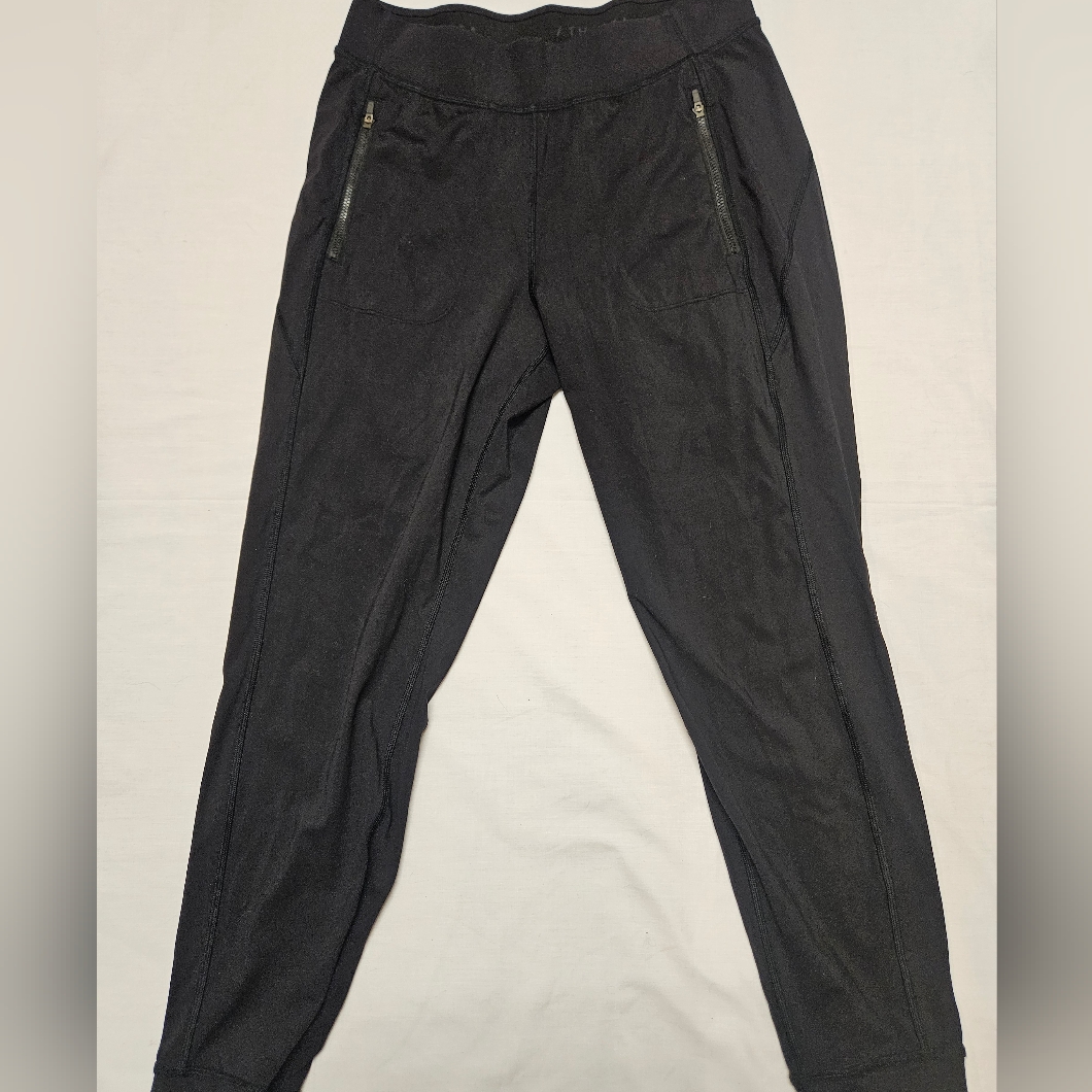 Athleta Courtside Trouser Black Jogger Sweatpants With Zippered Pockets Xs